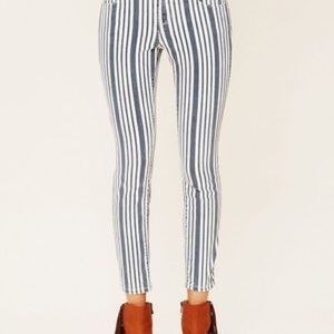 Free People Cropped Printed Skinny Jeans